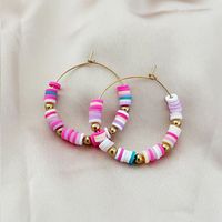 1 Pair Casual Simple Style Geometric 304 Stainless Steel Soft Clay Hoop Earrings sku image 5