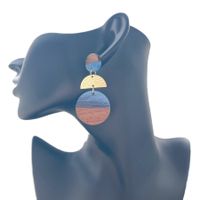 1 Pair Streetwear Geometric Hollow Out Alloy Wood Resin Drop Earrings main image 6