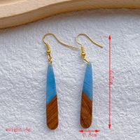 1 Pair Streetwear Geometric Hollow Out Alloy Wood Resin Drop Earrings sku image 1