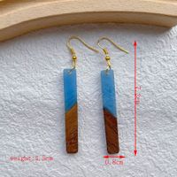 1 Pair Streetwear Geometric Hollow Out Alloy Wood Resin Drop Earrings sku image 2