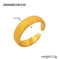Titanium Steel 18K Gold Plated Casual Simple Style Plating Hollow Out Heart Shape Smiley Face Flower Open Rings sku image 19