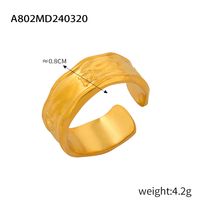 Titanium Steel 18K Gold Plated Casual Simple Style Plating Hollow Out Heart Shape Smiley Face Flower Open Rings sku image 13
