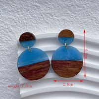 1 Pair Streetwear Geometric Hollow Out Alloy Wood Resin Drop Earrings sku image 6