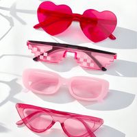 Cute Simple Style Heart Shape Solid Color Pc Square Full Frame Kids Sunglasses main image 1