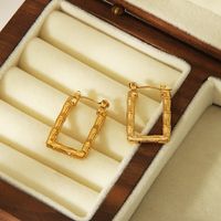 1 Pair IG Style Vintage Style Classic Style Solid Color 304 Stainless Steel 18K Gold Plated Earrings main image 3