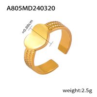 Titanium Steel 18K Gold Plated Casual Simple Style Layered Plating Hollow Out Round Heart Shape Lines Open Rings sku image 18