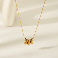 304 Stainless Steel 18K Gold Plated Vintage Style Exaggerated Formal Water Droplets Pendant Necklace main image 3