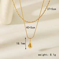 304 Stainless Steel 18K Gold Plated Vintage Style Exaggerated Formal Water Droplets Pendant Necklace sku image 3