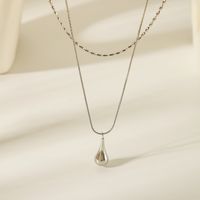 304 Stainless Steel 18K Gold Plated Vintage Style Exaggerated Formal Water Droplets Pendant Necklace main image 5