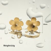 1 Pieza Estilo IG Básico Dulce Flor Acero Inoxidable 304 Chapados en oro de 18k Pendientes sku image 2