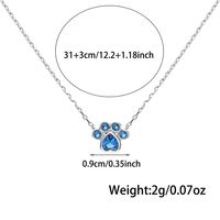 Cute Animal Paw Print Sterling Silver Inlay Zircon White Gold Plated Women's Jewelry Set main image 2