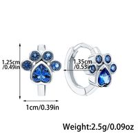Cute Animal Paw Print Sterling Silver Inlay Zircon White Gold Plated Women's Jewelry Set main image 8
