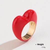 Wholesale Jewelry Cute Heart Shape Alloy Enamel Rings sku image 1