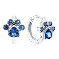 Cute Animal Paw Print Sterling Silver Inlay Zircon White Gold Plated Women's Jewelry Set sku image 3