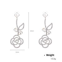 1 Paar IG-Stil Blume Überzug Inlay Kupfer Strasssteine Tropfenohrringe sku image 4