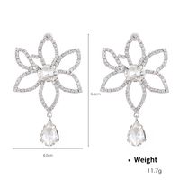 1 Par Estilo IG Flor Enchapado Embutido Cobre Diamantes De Imitación Pendientes De Gota sku image 3