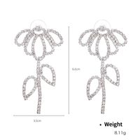 1 Paar IG-Stil Blume Überzug Inlay Kupfer Strasssteine Tropfenohrringe sku image 2