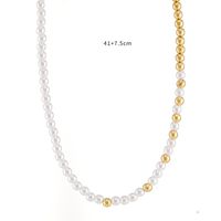 Simple Style Geometric Imitation Pearl Alloy Beaded Women's Necklace sku image 1