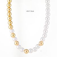 Simple Style Geometric Imitation Pearl Alloy Beaded Women's Necklace sku image 2