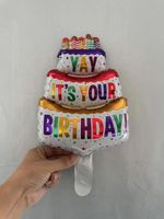 Birthday Cartoon Style Cute Exaggerated Cake Aluminum Film Indoor Outdoor Party Balloons sku image 1