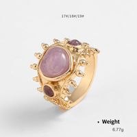 Wholesale Jewelry Retro Geometric Alloy Semi-precious Stone Plating Inlay Rings sku image 3