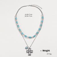Ethnic Style Geometric Alloy Beaded Plating Inlay Turquoise Women's Earrings Necklace sku image 2