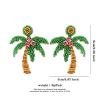 1 Pair Vacation Tropical Color Block Beaded Inlay Glass Rhinestones Drop Earrings sku image 1