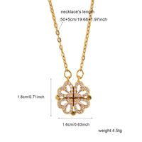 304 Stainless Steel 18K Gold Plated Elegant Queen Bridal Plating Inlay Four Leaf Clover Heart Shape Zircon Pendant Necklace main image 6