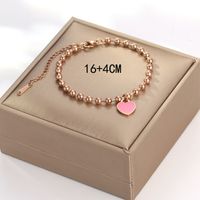 IG Style Sweet Heart Shape 316 Stainless Steel  18K Gold Plated Acrylic Bracelets In Bulk main image 2