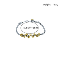 Casual Simple Style Circle Copper Asymmetrical Chain 14K Gold Plated Men's Bracelets sku image 2