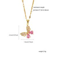 Wholesale Elegant Sunflower Flower Butterfly 304 Stainless Steel Copper Inlay 18K Gold Plated Zircon Pendant Necklace main image 3