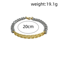 Casual Simple Style Circle Copper Asymmetrical Chain 14K Gold Plated Men's Bracelets main image 4
