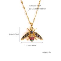 Wholesale Cute Animal Insect 304 Stainless Steel Copper Inlay 18K Gold Plated Zircon Pendant Necklace main image 2