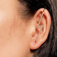 1 Piece Simple Style Round Lightning Inlay Copper Copper Alloy Brass Zircon 18K Gold Plated Ear Studs main image 5