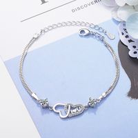 Copper White Gold Plated Sweet Heart Shape Bracelets sku image 1