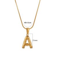 304 Stainless Steel 18K Gold Plated Classic Style Letter Necklace main image 2