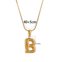 304 Stainless Steel 18K Gold Plated Classic Style Letter Necklace sku image 2