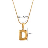 304 Stainless Steel 18K Gold Plated Classic Style Letter Necklace sku image 4