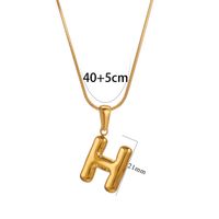 304 Stainless Steel 18K Gold Plated Classic Style Letter Necklace sku image 8