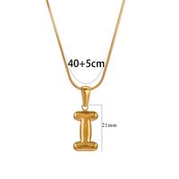 304 Stainless Steel 18K Gold Plated Classic Style Letter Necklace sku image 9