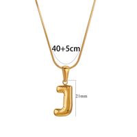 304 Stainless Steel 18K Gold Plated Classic Style Letter Necklace sku image 10