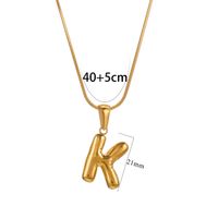 304 Stainless Steel 18K Gold Plated Classic Style Letter Necklace sku image 11