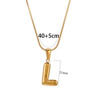 304 Stainless Steel 18K Gold Plated Classic Style Letter Necklace sku image 12