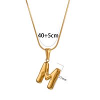 304 Stainless Steel 18K Gold Plated Classic Style Letter Necklace sku image 13