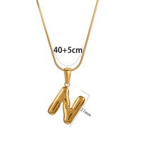 304 Stainless Steel 18K Gold Plated Classic Style Letter Necklace sku image 14