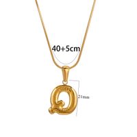 304 Stainless Steel 18K Gold Plated Classic Style Letter Necklace sku image 17