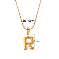 304 Stainless Steel 18K Gold Plated Classic Style Letter Necklace sku image 18