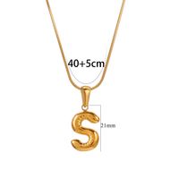 Acero Inoxidable 304 Chapados en oro de 18k Estilo Clásico Letra Collar sku image 19