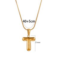 304 Stainless Steel 18K Gold Plated Classic Style Letter Necklace sku image 20