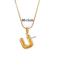 304 Stainless Steel 18K Gold Plated Classic Style Letter Necklace sku image 21